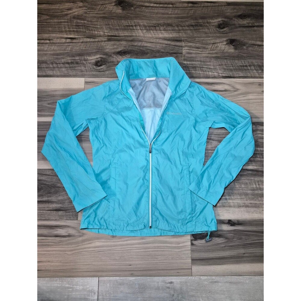 Lightweight Women's Aqua Windbreaker Jacket Small
